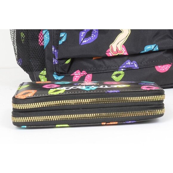 Betty Boop 2 Piece Set Wallet & Backpack Colorful Rainbow LIPS Travel Vacay NEW main image 7